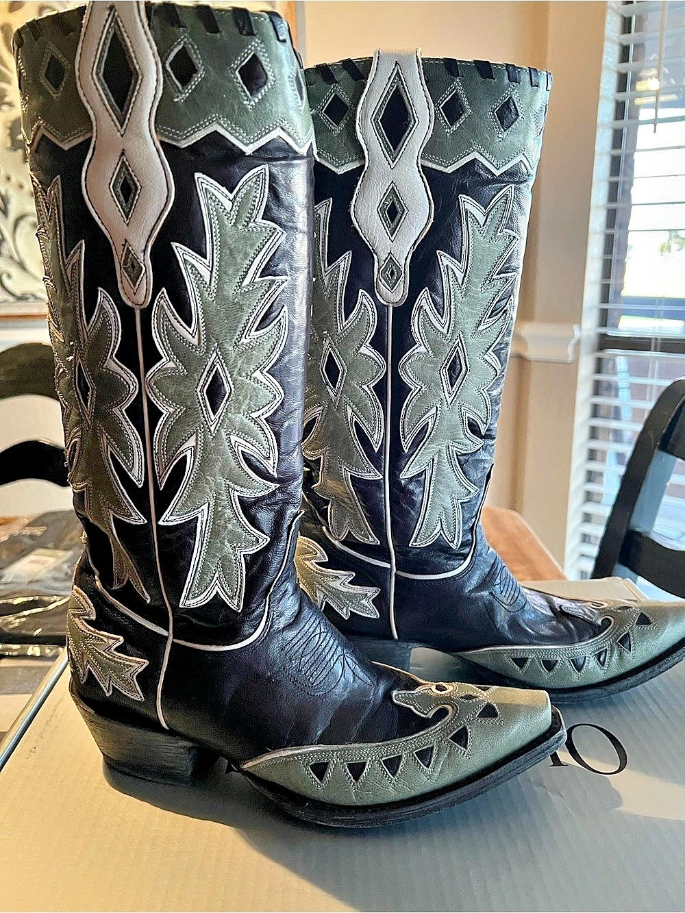 Old Gringo Miles City 13" Western Boots Black & Silver US 7.5 B